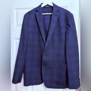 Saks 5th Avenue Men's Blue Plaid Blazer